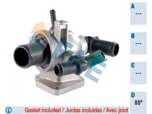 FAE 5349088 termostatas, aušinimo skystis 
 Aušinimo sistema -> Termostatas/tarpiklis -> Thermostat
55194271, 6338039, 93184200