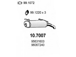 ASSO 10.7007 galinis duslintuvas 
 Išmetimo sistema -> Duslintuvas
95631603, 96064421, 96067240