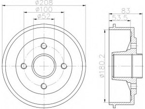 HELLA 8DT 355 302-231 stabdžių būgnas 
 Stabdžių sistema -> Būgninis stabdys -> Stabdžių būgnas
7700783392, 7700783393