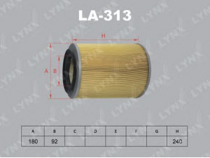 LYNXauto LA-313 oro filtras 
 Techninės priežiūros dalys -> Techninės priežiūros intervalai
ME017242, ME294400, ME403477, AY120-MT012