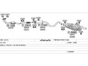 MTS C300054003640 išmetimo sistema 
 Išmetimo sistema -> Išmetimo sistema, visa