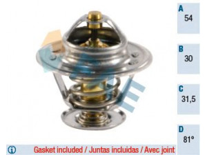 FAE 5306681 termostatas, aušinimo skystis 
 Aušinimo sistema -> Termostatas/tarpiklis -> Thermostat
60800440, 60805288, 7540318, 7615234