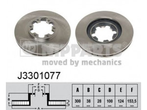 NIPPARTS J3301077 stabdžių diskas 
 Stabdžių sistema -> Diskinis stabdys -> Stabdžių diskas
40206-1W600, 40206-6W500, 40206-VE800