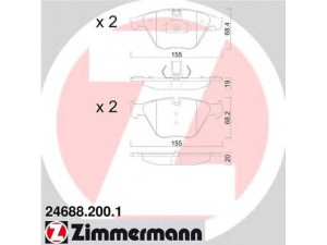 ZIMMERMANN 24688.200.1 stabdžių trinkelių rinkinys, diskinis stabdys 
 Techninės priežiūros dalys -> Papildomas remontas
3411 6 850 885