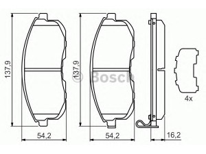 BOSCH 0 986 494 443 stabdžių trinkelių rinkinys, diskinis stabdys 
 Techninės priežiūros dalys -> Papildomas remontas
D10601FE0A, D10601KA1A, 55810-80J51
