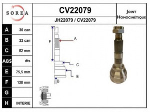 EAI CV22079K jungčių komplektas, kardaninis velenas 
 Ratų pavara -> Sujungimai/komplektas
SU-02-02