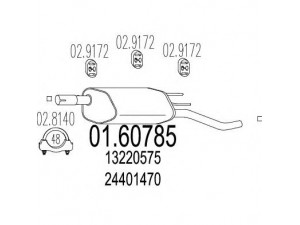 MTS 01.60785 galinis duslintuvas 
 Išmetimo sistema -> Duslintuvas
13220575, 24401470, 5852165, 5852448