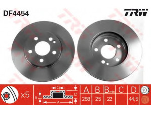 TRW DF4454 stabdžių diskas 
 Stabdžių sistema -> Diskinis stabdys -> Stabdžių diskas
1694210212, 1694211112, A1694210212