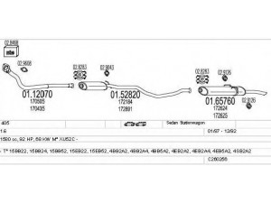 MTS C260256006157 išmetimo sistema 
 Išmetimo sistema -> Išmetimo sistema, visa