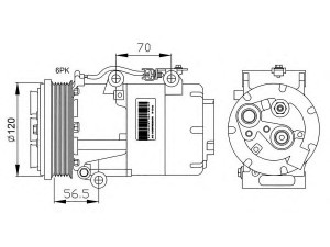NRF 32250G kompresorius, oro kondicionierius 
 Oro kondicionavimas -> Kompresorius/dalys
1306783, 1436955, 1437620, 1437621