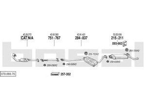 BOSAL 070.093.75 išmetimo sistema 
 Išmetimo sistema -> Išmetimo sistema, visa