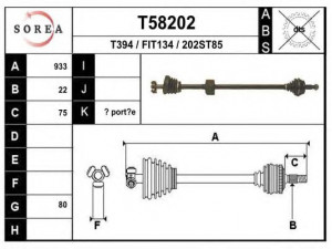 EAI T58202 kardaninis velenas 
 Ratų pavara -> Kardaninis velenas