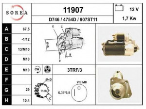EAI 11907 starteris 
 Elektros įranga -> Starterio sistema -> Starteris
30821273