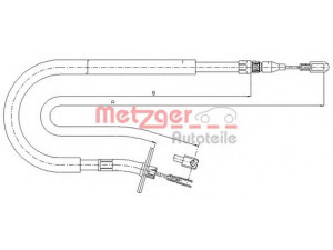 METZGER 10.9879 trosas, stovėjimo stabdys 
 Stabdžių sistema -> Valdymo svirtys/trosai
667 420 4685