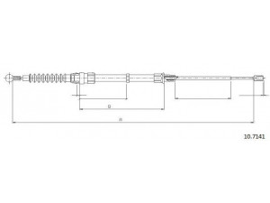 CABOR 10.7141 trosas, stovėjimo stabdys 
 Stabdžių sistema -> Valdymo svirtys/trosai
6R0609721C, 6R0609721C, 6R0609721C