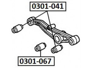ASVA 0301-041 valdymo svirties/išilginių svirčių įvorė 
 Ašies montavimas/vairavimo mechanizmas/ratai -> Valdymo svirtis/pasukamosios svirties sujungimas -> Montavimas/sutvirtinimas
52365-SH3-000, 52365-SH3-014