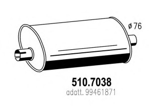 ASSO 510.7038 vidurinis / galinis duslintuvas 
 Išmetimo sistema -> Duslintuvas
99461871