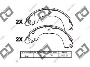 DJ PARTS BS1130 stabdžių trinkelių komplektas 
 Techninės priežiūros dalys -> Papildomas remontas
44060ED025, 44060ED026, 4600A025