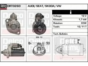 DELCO REMY DRT0260 starteris 
 Elektros įranga -> Starterio sistema -> Starteris
02M911023N, 02M911023NX, 02M911023P