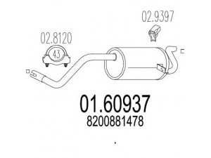 MTS 01.60937 galinis duslintuvas 
 Išmetimo sistema -> Duslintuvas
8200881478