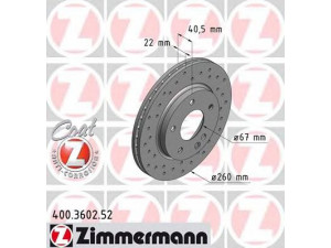 ZIMMERMANN 400.3602.52 stabdžių diskas 
 Dviratė transporto priemonės -> Stabdžių sistema -> Stabdžių diskai / priedai
168 421 0212, 168 421 08 1264, 168 421 0812