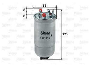 VALEO 587505 kuro filtras 
 Techninės priežiūros dalys -> Papildomas remontas
46473803, 9948070