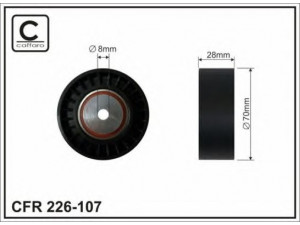 CAFFARO 226-107 kreipiantysis skriemulys, V formos rumbuotas diržas 
 Diržinė pavara -> V formos rumbuotas diržas/komplektas -> Laisvasis/kreipiamasis skriemulys
5751.A8, 96 510 815 80, 5751.A8