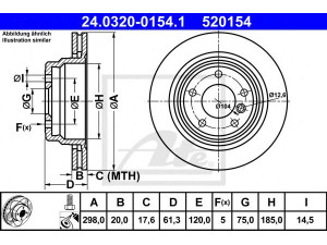 ATE 24.0320-0154.1 stabdžių diskas 
 Stabdžių sistema -> Diskinis stabdys -> Stabdžių diskas
34 21 1 163 153, 34 21 1 164 175