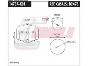 CASALS B2478 dėklas, pneumatinė pakaba
MLF7165, A9463200321, A9463203721