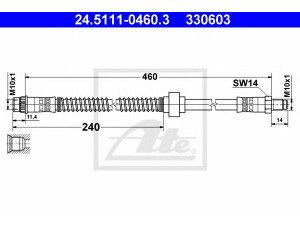 ATE 24.5111-0460.3 stabdžių žarnelė 
 Stabdžių sistema -> Stabdžių žarnelės
4806 84, 4806 91, 4806 A9, 4806 E0