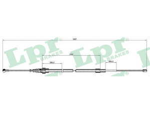 LPR C0808B trosas, stovėjimo stabdys 
 Stabdžių sistema -> Valdymo svirtys/trosai
6Q0609721C, 6Q0609721F, 6Q0609721G