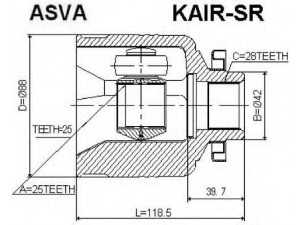 ASVA KAIR-SR jungčių komplektas, kardaninis velenas 
 Ratų pavara -> Sujungimai/komplektas
49592-3E110, 49500-3E110, 49592-3E110