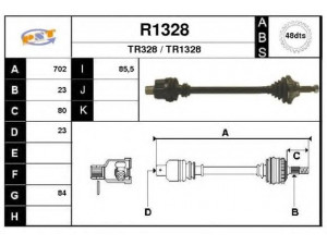 SNRA R1328 kardaninis velenas 
 Ratų pavara -> Kardaninis velenas
7700747520, 7701351548