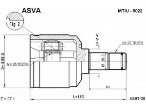 ASVA MTIU-5022 jungčių komplektas, kardaninis velenas 
 Ratų pavara -> Sujungimai/komplektas
MR246494, MR246496