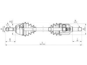 OPEN PARTS DRS6002.00 kardaninis velenas 
 Ratų pavara -> Kardaninis velenas
327200, 32724K, 327276, 3272K2