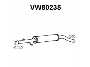 VENEPORTE VW80235 vidurinis duslintuvas 
 Išmetimo sistema -> Duslintuvas
1J0253209C, 1J0253209D, 1J0253209P