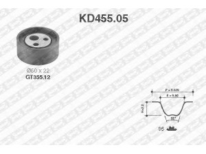 SNR KD455.05 paskirstymo diržo komplektas 
 Techninės priežiūros dalys -> Papildomas remontas
7700736085, 7701469833, 7701472726