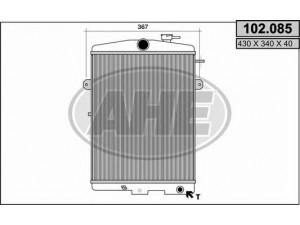 AHE 102.085 radiatorius, variklio aušinimas 
 Aušinimo sistema -> Radiatorius/alyvos aušintuvas -> Radiatorius/dalys
321121251C