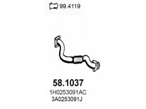 ASSO 58.1037 išleidimo kolektorius 
 Išmetimo sistema -> Išmetimo vamzdžiai
1H0253091AC, 3A0253091J, 1H0253091AC