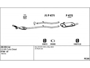FENNO PE309 išmetimo sistema 
 Išmetimo sistema -> Išmetimo sistema, visa