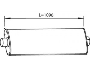 DINEX 28312 vidurinis / galinis duslintuvas 
 Išmetimo sistema -> Duslintuvas
42090557