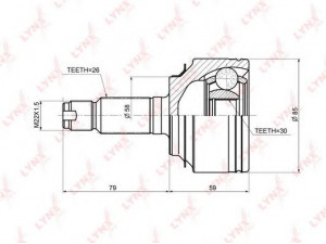 LYNXauto CO-3649 jungčių komplektas, kardaninis velenas 
 Ratų pavara -> Sujungimai/komplektas
44014-SMG-E00, 44014-SMG-E01