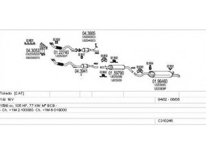 MTS C310246006484 išmetimo sistema 
 Išmetimo sistema -> Išmetimo sistema, visa