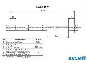 BUGIAD BGS10971 dujinė spyruoklė, bagažinė 
 Priedai -> Bagažinė/pakrovimo skyrius
176607