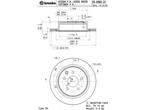BREMBO 09.8969.20 stabdžių diskas 
 Dviratė transporto priemonės -> Stabdžių sistema -> Stabdžių diskai / priedai
432068H305, 432068H700, 432068H701
