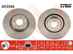 TRW DF2566 stabdžių diskas 
 Stabdžių sistema -> Diskinis stabdys -> Stabdžių diskas
0000060811878, 0000060812164, 0000060813038