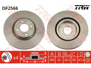 TRW DF2566 stabdžių diskas 
 Dviratė transporto priemonės -> Stabdžių sistema -> Stabdžių diskai / priedai
0000060811878, 0000060812164, 0000060813038