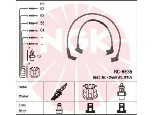 NGK 9109 uždegimo laido komplektas 
 Kibirkšties / kaitinamasis uždegimas -> Uždegimo laidai/jungtys
32700-PC0-003, 32700-PC0-013, 32700-PC0-023