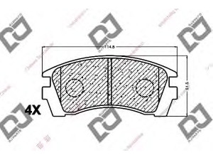 DJ PARTS BP1488 stabdžių trinkelių rinkinys, diskinis stabdys 
 Techninės priežiūros dalys -> Papildomas remontas
41060-67R86, 4106067R86