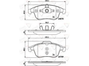 COMLINE ADB02162 stabdžių trinkelių rinkinys, diskinis stabdys 
 Techninės priežiūros dalys -> Papildomas remontas
410600629R, 440600629R